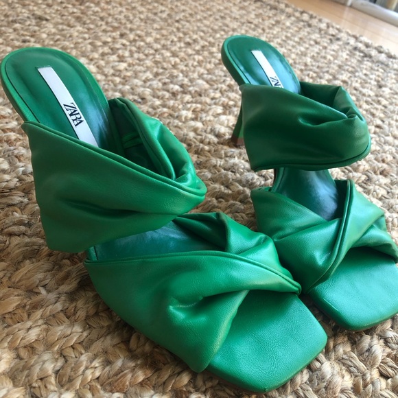Zara Ruched Strap Heeled Sandals. Size 39 - Picture 1 of 14